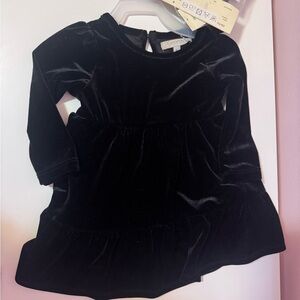 George Black Velvet Long-Sleeve Formal Dress for Kids NWT